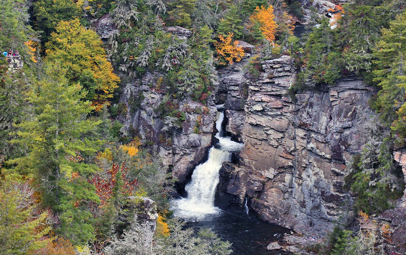 Linville Falls Waterfall Hike near Sugar Mountain NC