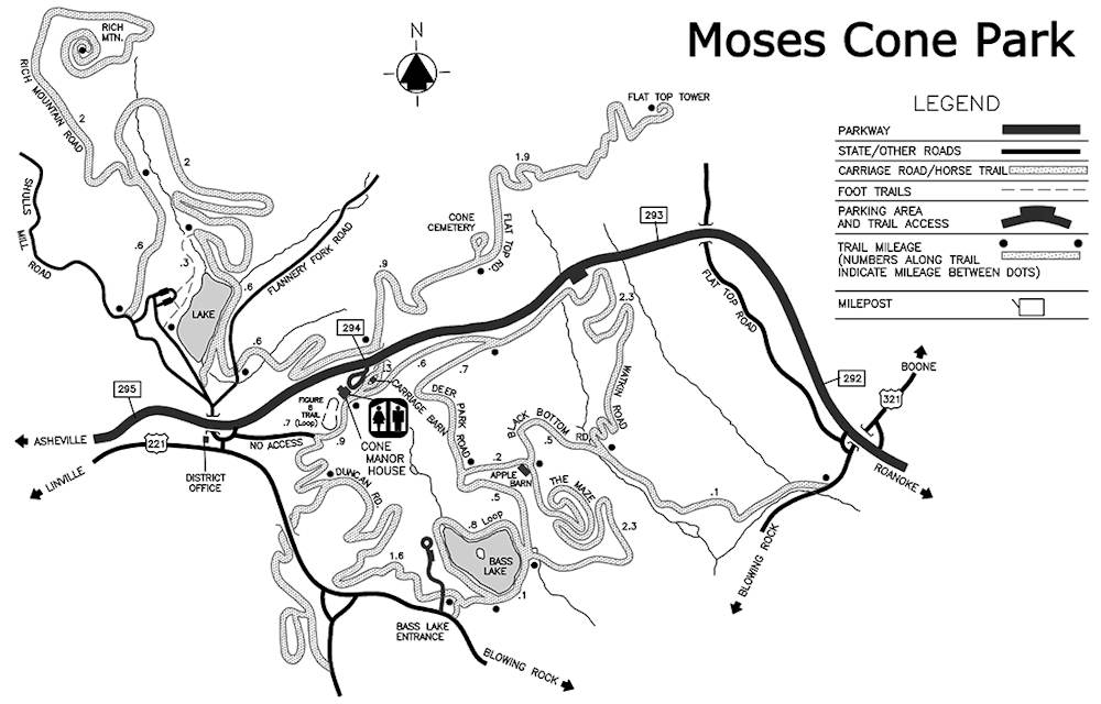 Moses Cone Park Trail Map