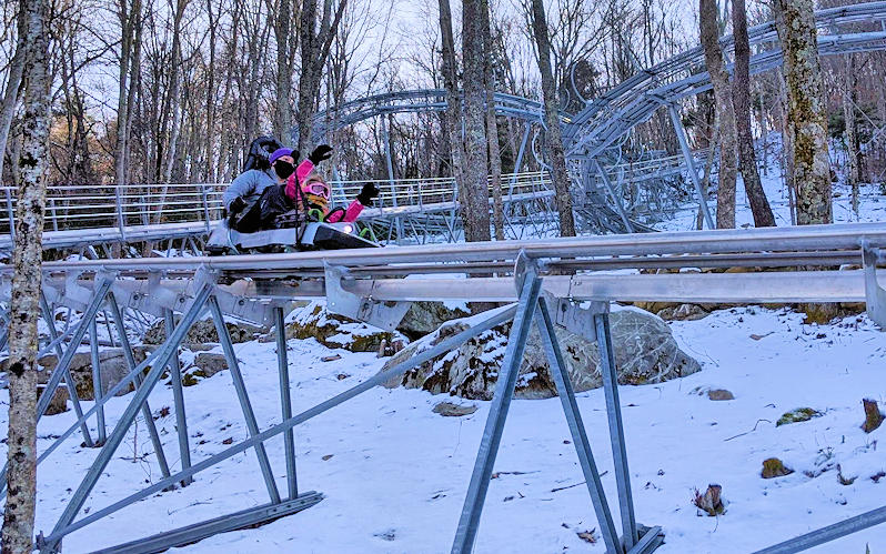 Alpine Coaster in Snow, Sugar Mountain